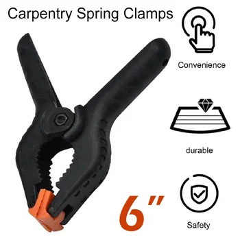

1pcs 6 Inch Spring Clamps DIY Woodworking Tools Nylon Clamps for WoodWorking Spring Clip Photo Studio Background Carpenter Tools