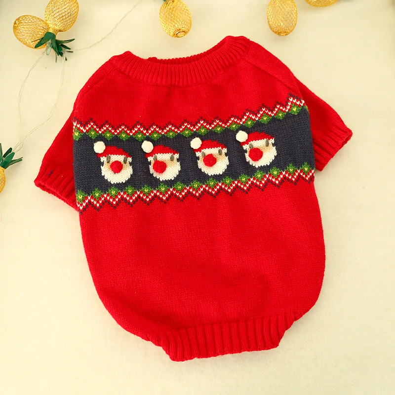 Красная одежда для собак, вязаный свитер на Рождество, Год, худи, свитеры, зимняя одежда для собак, пальто для средних собак, французский Бульдог L