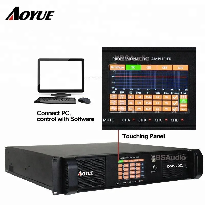 

newest DSP professional power amplifier 4 channel amplifier 5000 watt digital amplifier DSP-20Q for outdoor line array system