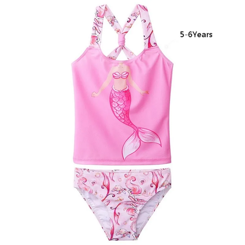 S304PinkFish6A BAOHULU/комплект бикини для маленьких девочек; купальный костюм из двух предметов; розовый купальник русалки для девочек; одежда для плавания; пляжный купальный костюм - Цвет: S304PinkFish6A