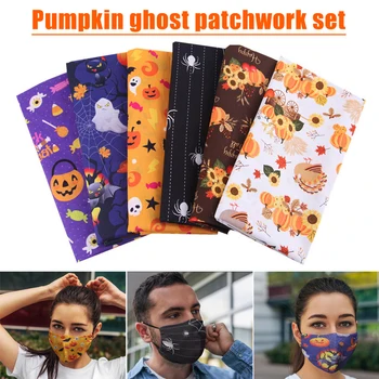 

Newly Halloween Pumpkin Ghost Printed Cotton Cloth Fabric Patchworks for Home Textile DIY Handmade Doll Decoration