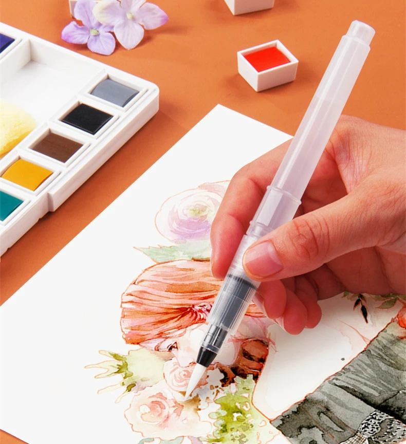 1 pc Artist Watercolor Painting Brush Oil Painting  Flat Head Paint Pen Brush FM 