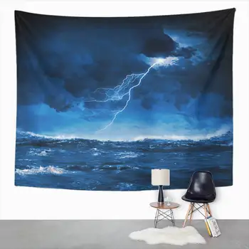 

Light Blue Tapestry Sea Big Wave Tapestry For Bedroom Room Decor Wall Hanging Wall Art Tapestry Picnic Mat Beach Towel Bed Cover