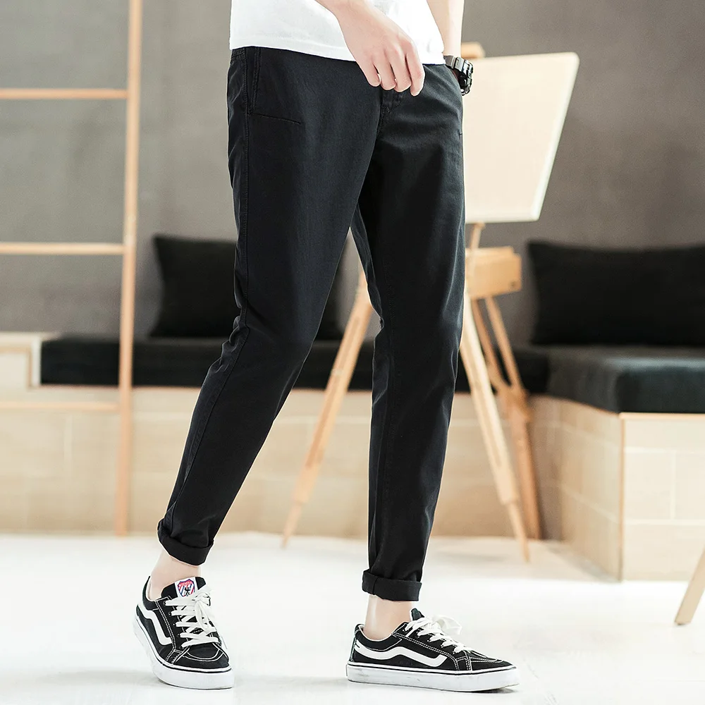

Spring Autumn New Arrival Casual Pants Men Cotton Slim Fit Chinos Fashion Trousers Male Brand Working Clothing Plus Size F64