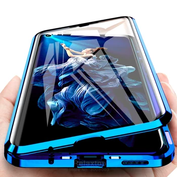 

honor 10 lite light case magnetic flip cover for huawei honor 20 pro 20s 9x premium case metal frame double-sided glass coque