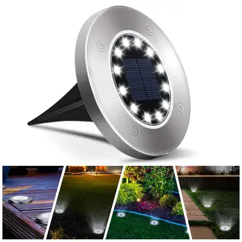

Solar Ground Lights 12 LEDs 4 Pack Outdoor White Solar Pathway Lights In Ground Waterproof for Garden Lawn Patio Yard Driveway