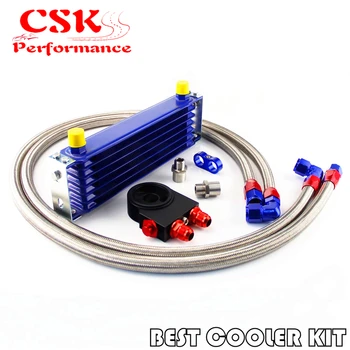 

Universal AN10 Thermostatic Oil Cooler Kit Thermostat High Perfomance trust 7 Rows Blue / Black