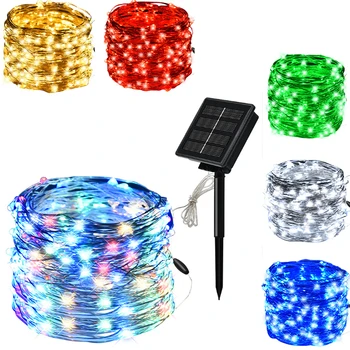 

New Solar lamp Copper lamp Lamp string 100/200 LED Birthday Christmas decorate outdoors courtyard Color lamp festival Garden