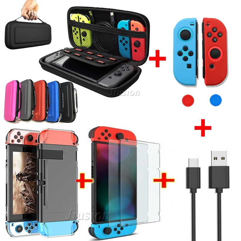 6 in 1 Kit EVA Bag for Nintend Switch Hard Shell Carrying Cover Portable for Nitendo
