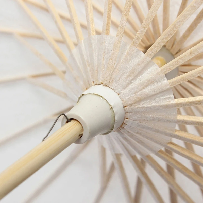 

White Blank Chinese Paper Umbrella Parasol Kid Painting DIY Craft Christmas Gift