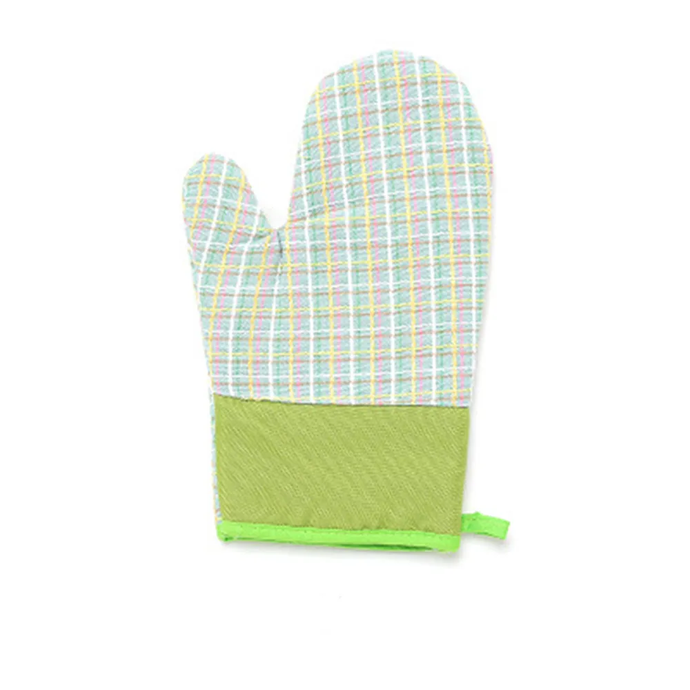 Утолщенные перчатки для микроволновой печи с высокой термоизоляцией, анти-горячие перчатки, кухонные перчатки для выпечки, хлопковые термостойкие - Цвет: Green