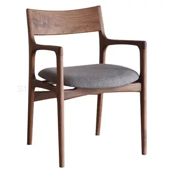 

Nordic solid wood dining chair backrest leather chair new Chinese home hotel restaurant chair sales department meeting