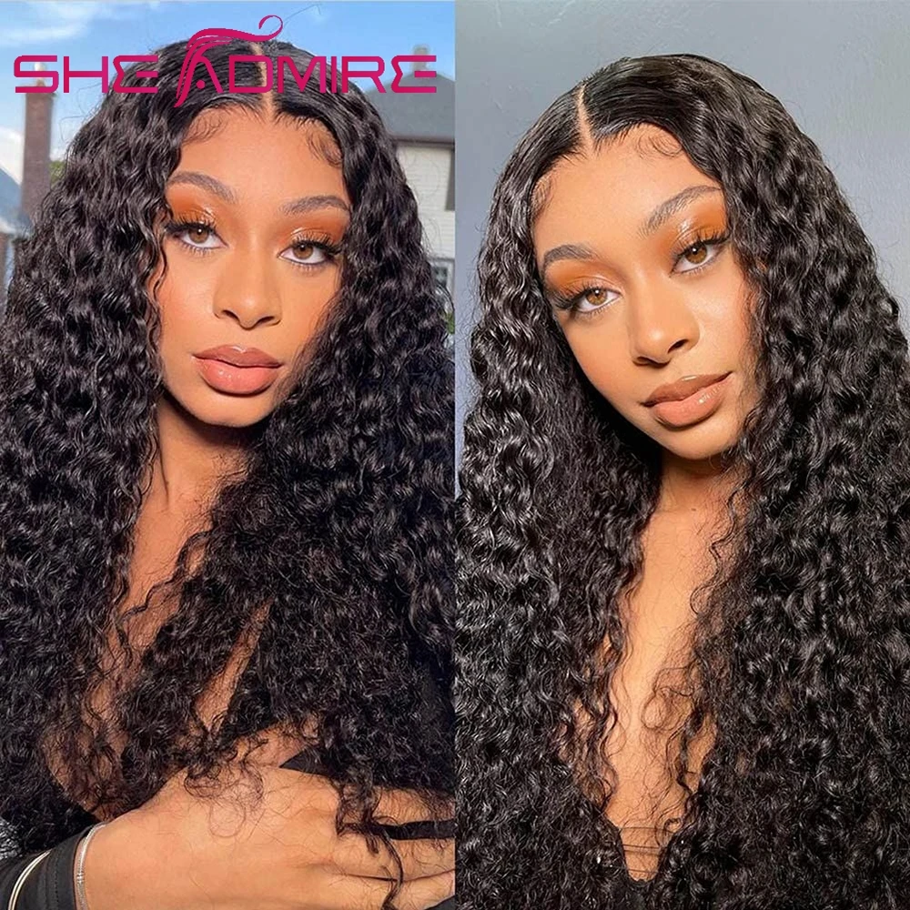 Water Wave Lace Front Human Hair Wigs 13X6 HD Lace Frontal Wig Brazilian Loose Deep Curly Human Hair Wigs Preplucked Closure Wig