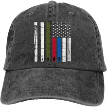 Мужская и женская Регулируемая джинсовая бейсбольная Кепка из окрашенной пряжи, тонкая синяя бейсболка с вертикальным флагом