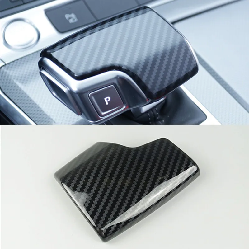 Gear handle cover Автомобильный Стайлинг консоль, ручка переключения передач, рамка для Audi A6 C8, аксессуары для интерьера, ручка переключения передач, наклейка из углеродного волокна - Название цвета: Gear handle cover