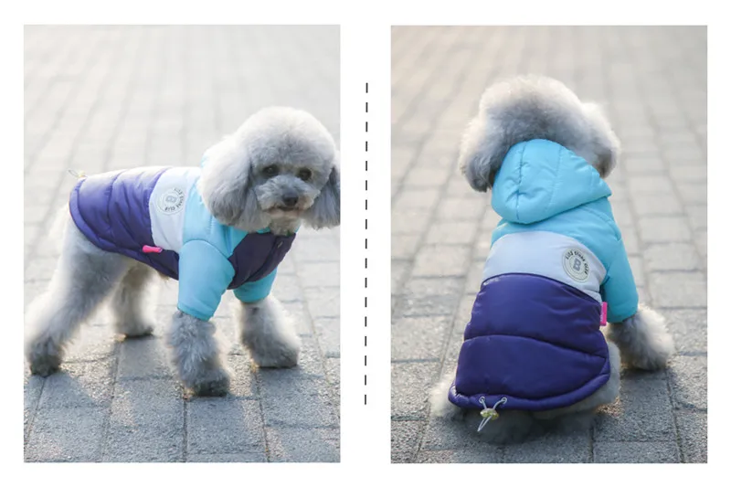 Осенне-зимняя одежда для домашних животных для собак водонепроницаемая куртка с капюшоном для собак теплая одежда для щенков Чихуахуа французская одежда для бульдога