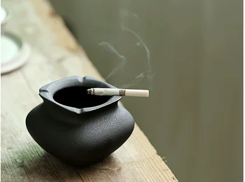 

Portable Ceramic Ashtray Windproof Outdoor Indoor Cigarette Ashtray Chinese Style Ash Holder Logo Can Be Customized D909