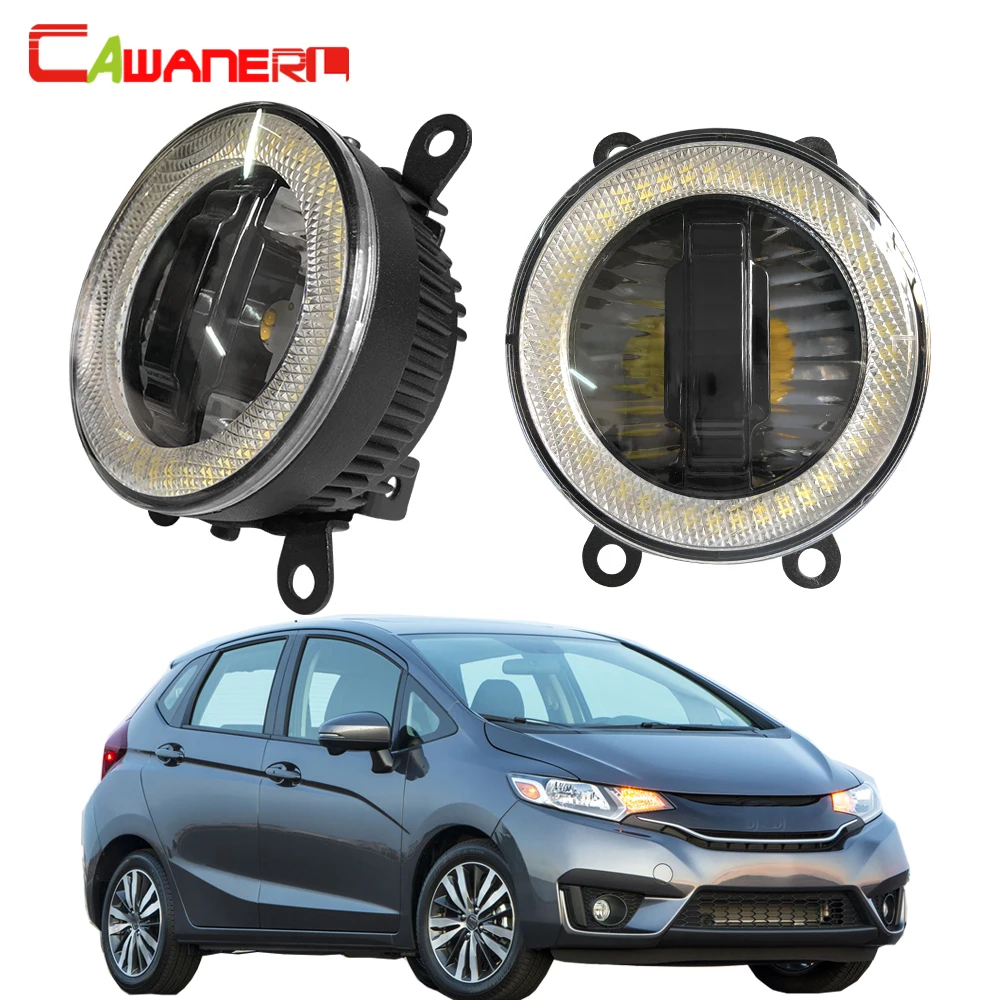 Cawanerl для Honda Fit автомобильные аксессуары светодиодный туман светильник глаза ангела лампы DRL Противотуманные лампы 12V