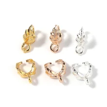 

10pcs Zinc Alloy Plated Gold/Silver Leaves Shape 7x11mm Charm Melon Seed Buckle Pendant Clasp Clips For DIY Necklace Accessories