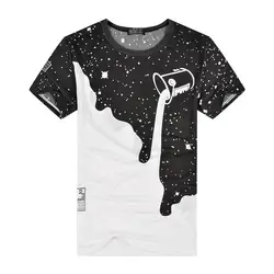Модная креативная Мужская футболка с принтом ведра, Повседневная Лоскутная Хлопковая мужская футболка с коротким рукавом, футболки в