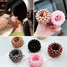 Жемчужные бусы Scrunchies модная эластичная, для волос веревки для женщин хвост держатели резины