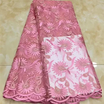 

latest white sequin fabric 450*135CM fashion sequin french lace fabric high quality french tulle lace fabric with sequins purple