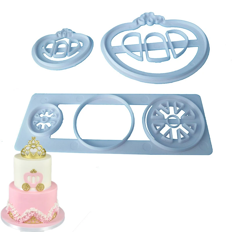 3Pcs Princess And Carriage Cookie Cutting Mold Pumpkin Shape Biscuit Mold Baking Cutter Fondant Party Mould Cake Decorating Tool7