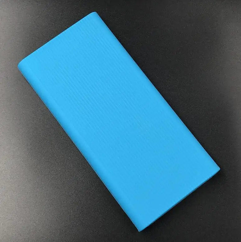 Силиконовый защитный чехол, чехол для нового Xiao mi power Bank 2, 10000 мА/ч, два порта usb power bank - Цвет: Blue