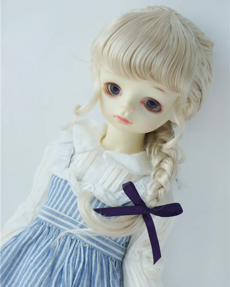 JD534 1/8 OB11 1/6 YOSD 1/3 SD  Single Braids  Synthetic mohair BJD Wig 6-7