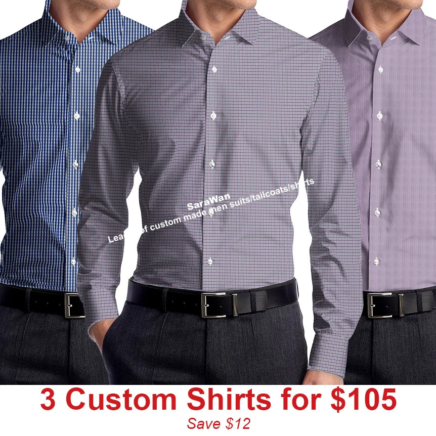 3 camisas de manga larga hechas a medida para hombre, camisa de vestir a medida, Camisa ajustada a cuadros, camisa con Flores medida|shirt spike|shirt short sleeve menshirt websites -