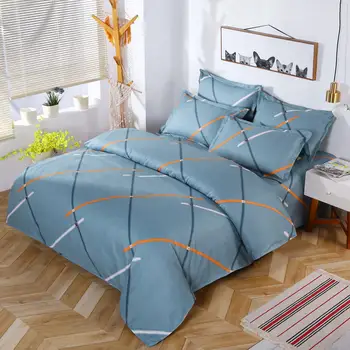 

1 Pc Duvet Cover+2pcs Pillowcases bedding set Cross color strip Duvet Cover Quilt Cover 150x200cm/180x220cm/200x230cm/220x240cm