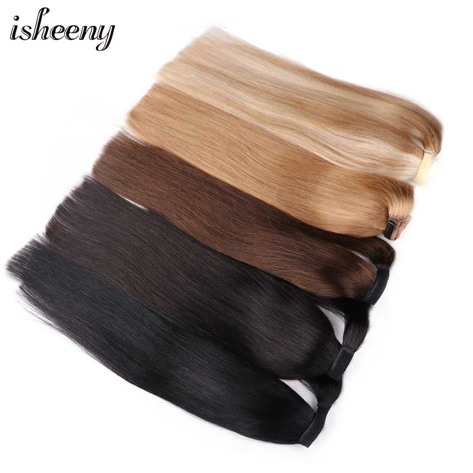 Isheeny Человеческие волосы Remy конский хвост для наращивания 14 &quot18&quot 22 &quotна