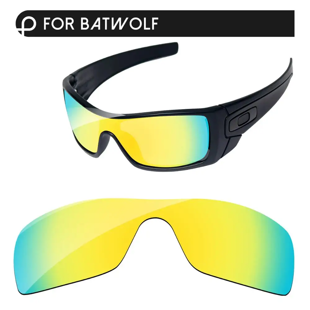 Papaviva 24K золотое зеркало поляризованные Сменные линзы для Batwolf солнцезащитные очки Рамка UVA и UVB Защита