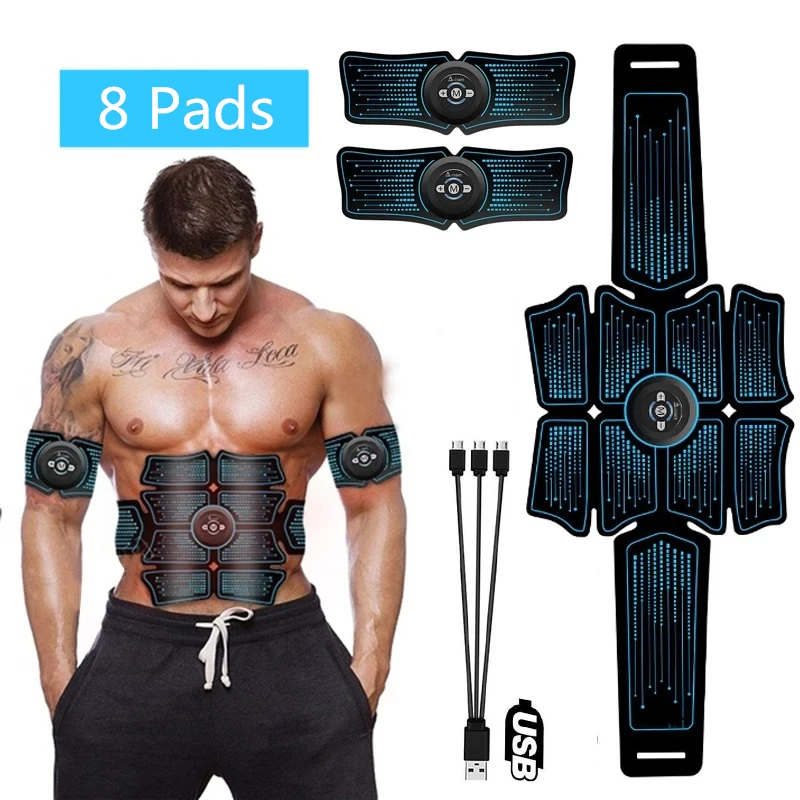 EMS Muscle Stimulator Abs Trainer Belt Tens Abdominal Massager For Weight Loss Electrodes Muscle Power Electric Abdomen Machine