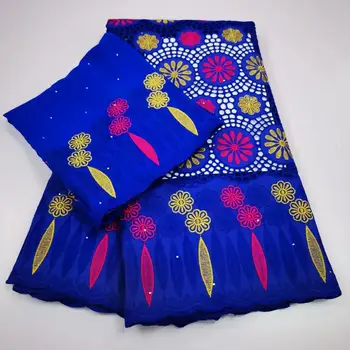 

blue 100%cotton sewing DIY 2020 latest embroideried cord lace fabric orange high quality swiss voile lace 5 yards mesh KRL-3018