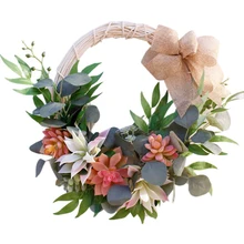 Wedding Decoration Hanging Succulent Artificial Flower Wreath for Home Garden Window Walls Front Door Hanging Flower Garland