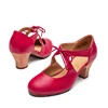 Sansha Professional Flamenco Character Lace Up 6CM Middle High Heel For Women Ladies Black Red Pierced Dancing Shoes FL29L 5