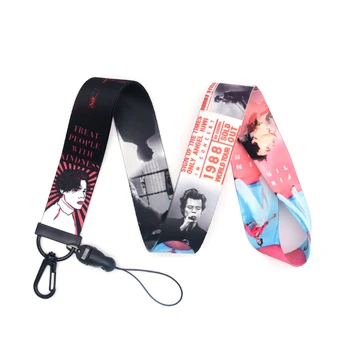 

Harry Styles Lanyard Watercolor Printing Music Superstar Lanyards Phone Case Lanyard for Keys Badge Holders Keychain A241