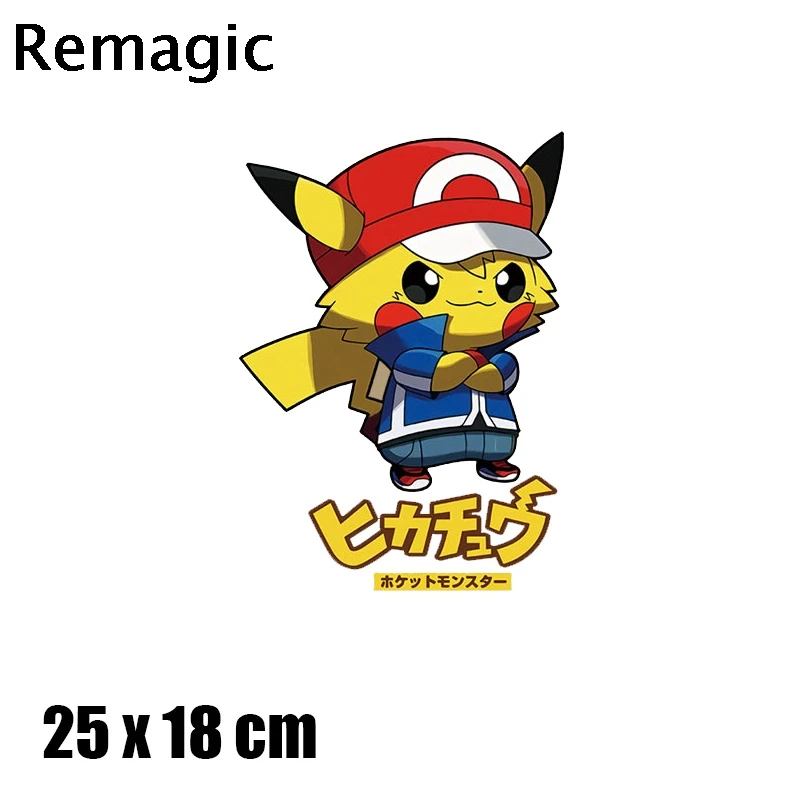 Pikachu Косплей Персонаж Мультфильма Железный На теплопередачи печати Патчи Наклейки Одежда DIY аппликации моющиеся a-уровень термопечати
