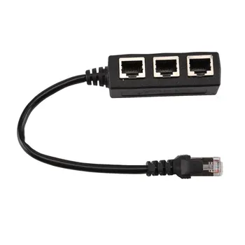 

Professional Long RJ45 1 To 3 Ethernet LAN Network Cable Splitter Extender Adapter Connector RF Cable