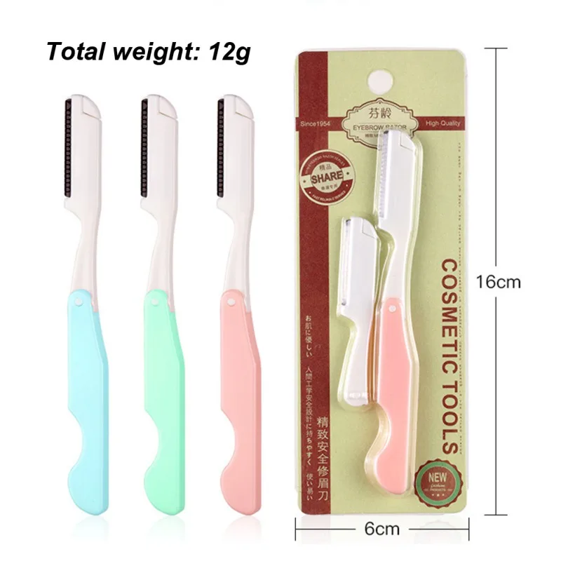 Portable Eyebrow Sharper Knifes Foldable Shaping Knife Razor Hair Removal Tool | Красота и здоровье