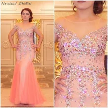 Newland ZhiMei, блестящие платья для выпускного вечера с русалочкой, красивые, с рукавом-крылышком, стразы, женское вечернее платье, вечерние платья, горячая Распродажа