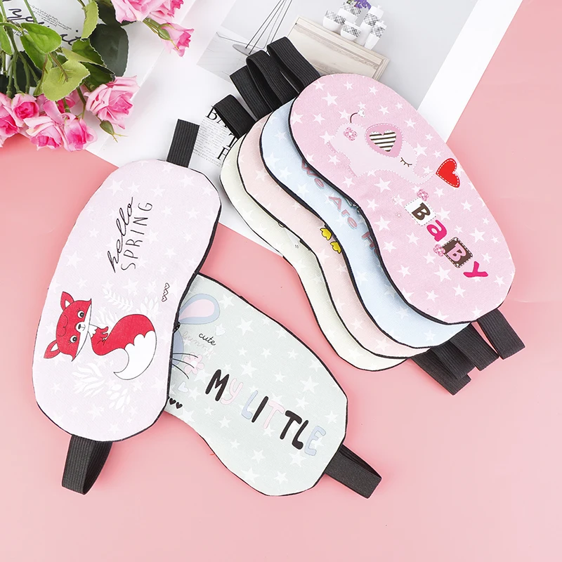 7 Styles Cute Cotton Cartoon Eye Cover Sleeping Mask Creative Eyepatch Sleep Mask Portable Travel Relax Eye Band Sleeping Aid