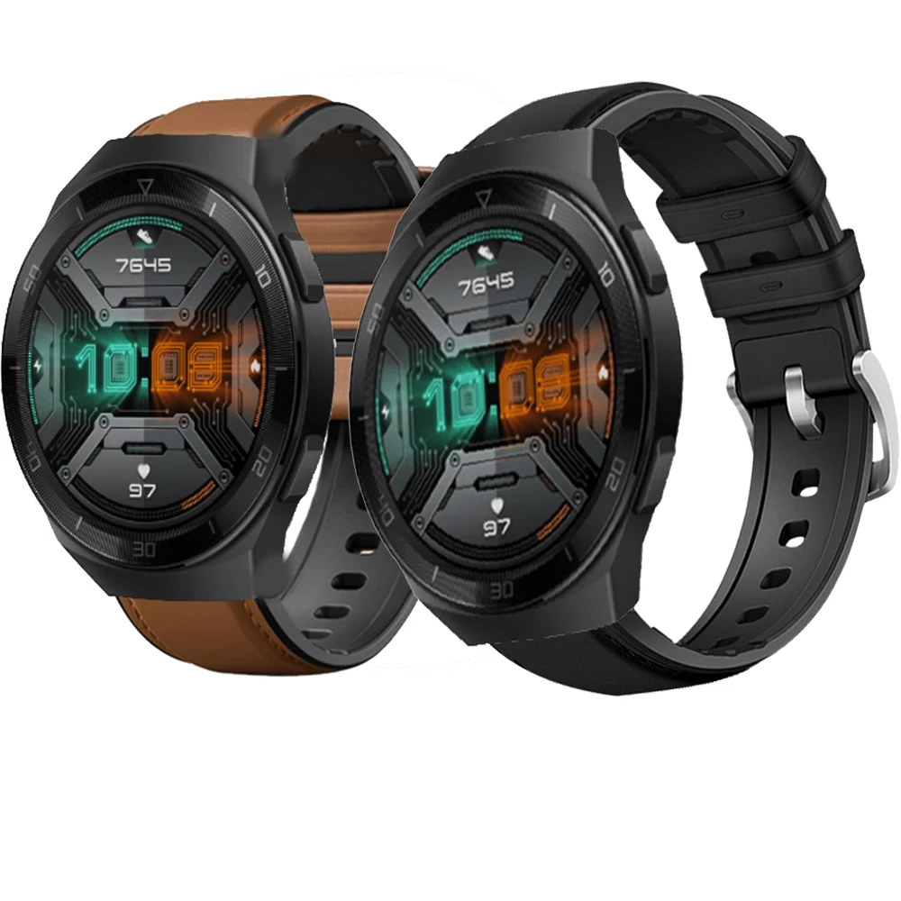 Сменный спортивный ремешок из силиконовой кожи для Huawei watch GT 2e 2 46 мм GT2 GT2E 22