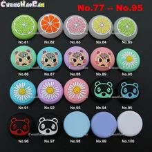 

1pc From No.77-95 Cross Fruit cute bear face flower Silicone rubber thumb grip stick caps for Nintend Switch joy-con controller