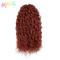 Magic Crochet Hair Soft Water Wave Crochet Braid Synthetic Hair Ombre Blonde Red 24