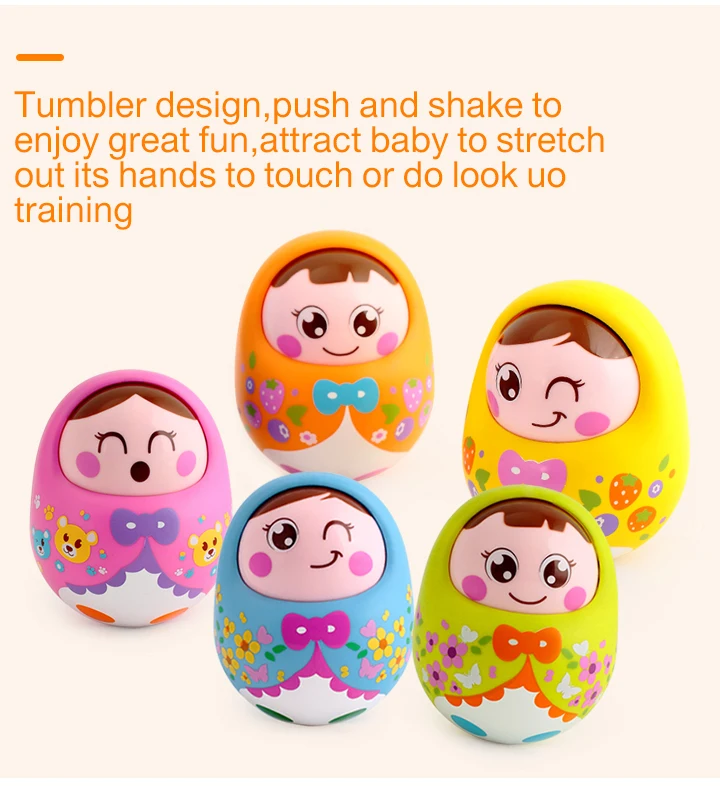 HOLA TOYS 979 Детские игрушки Погремушки для кистей матлиошка тумблер кукла сладкий Колокольчик музыка Roly-poly Обучающие Развивающие игрушки для подарков