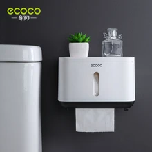  ECOCO Paper Towel Tissue Box Dispenser Wall Mounted Storage Rack Paper Towel Holder Bathroom Organizer Accessories 