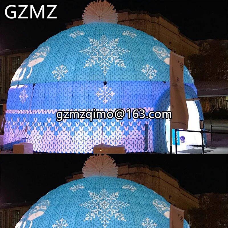 MZQM надувная купольная палатка для мероприятия Подгонянная надувная палатка в форме иглу для свадебной вечеринки кемпинга палатка игрушечная палатка