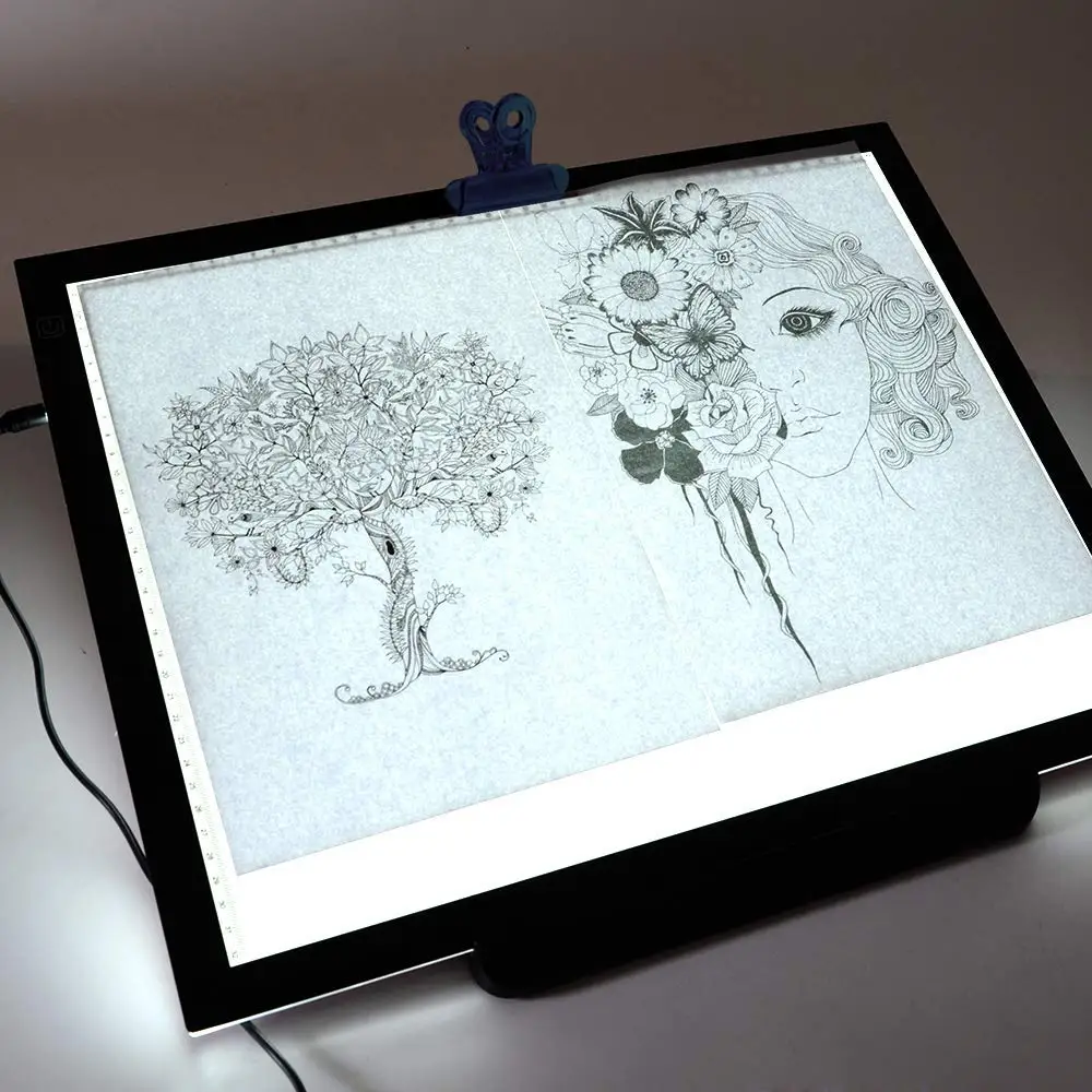 BIg A3 Led Light Pad With ruler Led tracing board Copy Tablet USB cable Led Light box LED Tracing Pad For Animation Drawing - Image 3